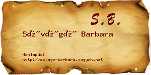 Sóvágó Barbara névjegykártya